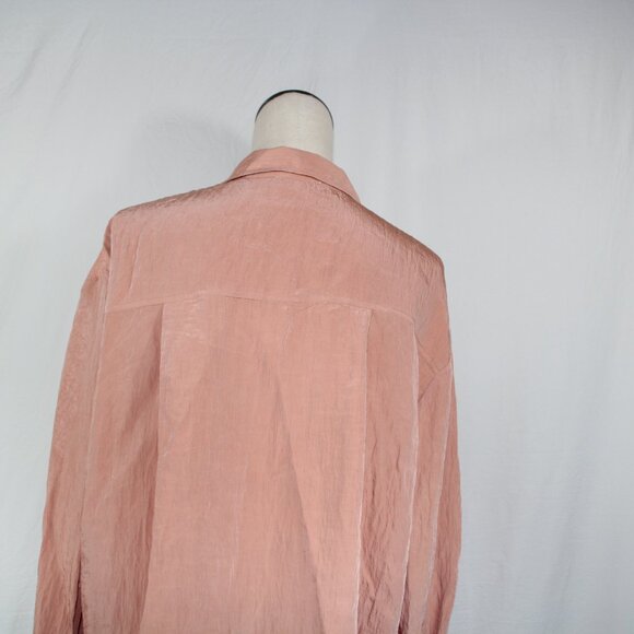House Of Harlow 1960 Long Sleeve Button Down Shirt In Pale Peach Size M - Picture 7 of 12